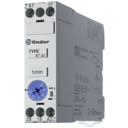 87.82.0.240.0000, Реле времени; DPST-NO; 250 В AC/8 A; 240ВAC; 240ВDC; DIN, FINDER