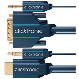 70138, HDMI/audio - DVI-D/audio cable m - m 2 m, Clicktronic