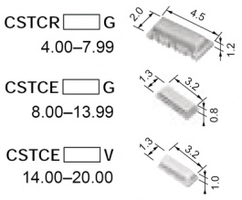 CSTCE8M00G55-R0, Resonator 3 contacts 8 MHz, Murata