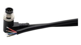 RND 205-01231, M12 Right Angle Plug Cable Connector, 2m, 8 Poles, A-Coded, Solder, RND Connect