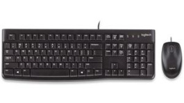 920-002543, Keyboard and Mouse, 1000dpi, MK120, IT Italy, QWERTY, Cable, Logitech