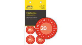 7901 [80 шт], Safety Label, Round, White on Red, Vinyl, Inspection Date, 80pcs, Zweckform