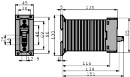 3RF2330-1AA45, Реле: полупроводниковое; Uупр: 4?30ВDC; 30А; 48?600ВAC; DIN, Siemens