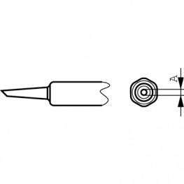NT 4, Жало; усеченный конус; 1,2x9,9мм; для паяльников WEL.WMP, Weller