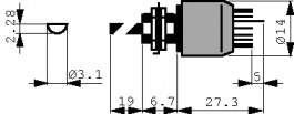 MRY106-A, Поворотные галетные переключатели 1P6Pos, NKK Switches (NIKKAI, Nihon)