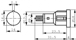 1.69.523.003/1301, Incandescent Indicator 28 V, RAFI