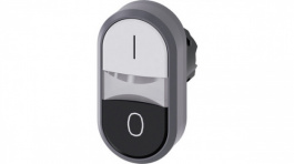 3SU1030-3AB61-0AK0, SIRIUS ACT Twin Push-Button front element Metal, matte, white/black, Siemens