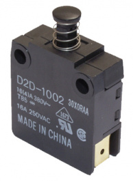 D2D-1002 BY OMZ, Блокировочный выключатель двери 16 A Толкатель винтовой монтаж, расстояние между контактами 3 mm 1 размыкающий контакт (NC), Omron