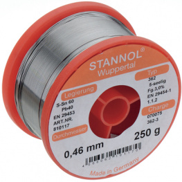 362, 810123, Solder wire Sn60/Pb40 500 g 0.70 mm, Stannol