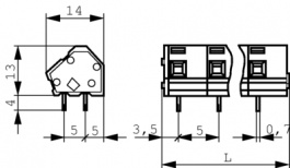 236-412, PCB Terminal Block 12P5 mm 5.08 mm, Wago