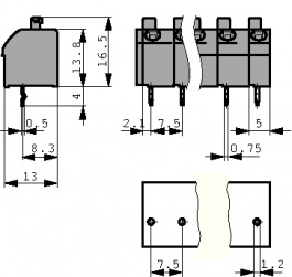 250-610, PCB Terminal Block 10P7.5 mm, Wago
