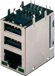 7497110616, Modular jack 8 8/8RJ45 + 2 x USB 3.0 A, WURTH Elektronik