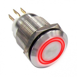 AV01L-B32-M3-FR-W-24V, Anti-Vandal Push-button IP67, Taiway AV01 Series Momentary function, Taiway