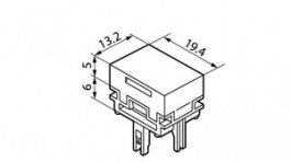 AT4030A, Switch Cap 13.2 mm 19.4 mm 5 mm, NKK Switches (NIKKAI, Nihon)