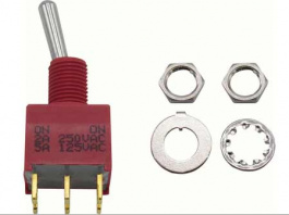 RND 210-00450, Miniature Toggle Switch, On-None-On, Soldering Lugs, RND Components