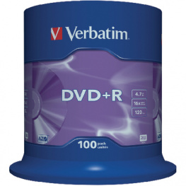 43551, DVD+R 4.7 GB Spindle for 100, Verbatim