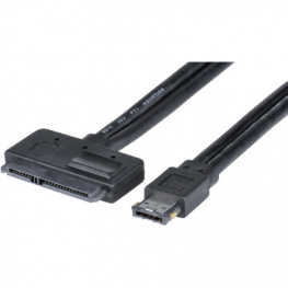 PB-737-1, Cable eSATAp 12V-Plug SATA 22-pin-Plug 100 cm, Maxxtro