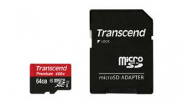 TS64GUSDU1, Memory Card, microSDXC, 64GB, 60MB/s, Transcend