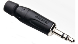 KS3PB, Вилка; Jack 3,5мм; "папа"; stereo; прямой; на провод; пайка; черный, Amphenol