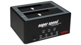 16.01.4122, Dual Hard Disk Docking Station with Cloning Function 2.5 ^/3.5 ^ USB 3.2 SATA, Roline