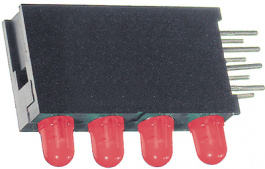 568-0101-111F, PCB LED 3 mm round Red/Red/Red/Red standard, Dialight