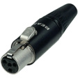 RT4FC-B Mini XLR, Cable socket, 4 Poles Soldering Connection Black