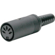 46100-6 Female cable connector Black, 6 Poles