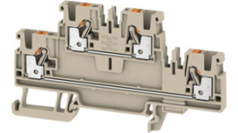 1547610000, A2T 2.5 terminal block a push-in, 0.5...2.5 mm2 800 vac 24 a dark beige, Weidmuller