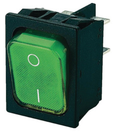 1835.3118, ROCKER; DPST; Положения:2; OFF-ON; 20A/250ВAC; зеленый; IP40, Marquardt