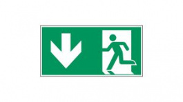 139133, Safety Sign, Emergency Exit, Rectangular, White on Green, Polyester, 1pcs, Brady