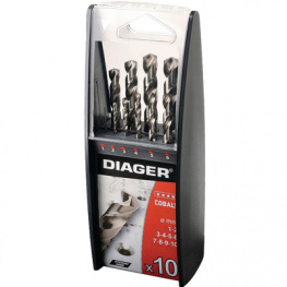 720C, Metal drills HSS cobalt with straight shank, 10 pieces, Diager