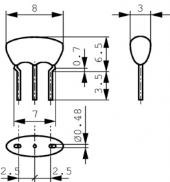 CSTLS4M91G53-A0, Resonator 3 pin 4.91 MHz, Murata