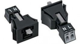 890-712, Plug Snap-in Version 2p, 0.25...1.5 mm2 Black, Wago