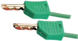 LK4-B/SIL 025CM GREEN, Laboratory cable diam. 4 mm green 25 cm CAT I, Staubli (former Multi-Contact )
