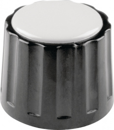 334.6, Plastic rotary knob without line black 36 mm, Mentor