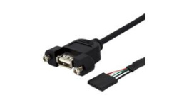 USBPNLAFHD3, Panel Mount USB Cable USB-A Socket - IDC 5-Pin 900mm USB 2.0 Black, StarTech.com