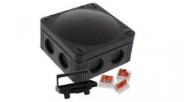 COMBI(R) 308 BK, Junction Box with Terminal Insert 85x85x51mm Black Polypropylene IP66/IP67, WISKA LTD