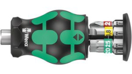 05008873001, Kraftform Kompakt Bit Holding Screwdriver with Bit Magazine, Phillips/Slotted/Torx, 6 Pieces, Wera Tools