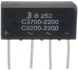 B500C3700-2200A, Bridge rectifier 1000 V 3.7 A SIL, Diotec Semiconductor