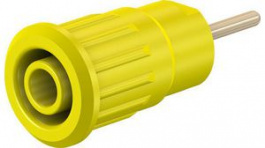 23.3130-24, Safety Socket _4mm Yellow 24A 1kV Gold-Plated, Staubli (former Multi-Contact )
