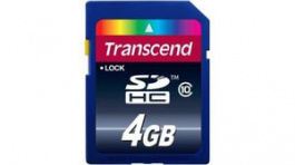 TS4GSDHC10, Memory Card, SDHC, 4GB, 20MB/s, 10MB/s, Transcend