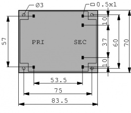 FLE 35/15, PCB transformer 35 VA 15 VAC (2x), BLOCK