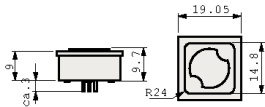 3.14.001.001/0000, Key Switch, 100 mA, 42 VAC/VDC, RAFI