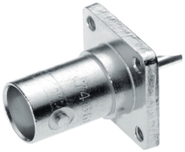 031-203, Appliance socket BNC with flange 50 Ohm, 4 GHz, Female, BNC, Amphenol