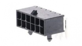 212528-1200, Micro-Fit+ Right Angle PCB Header, Through Hole, 2 Rows, 12 Contacts, 3mm Pitch, Molex