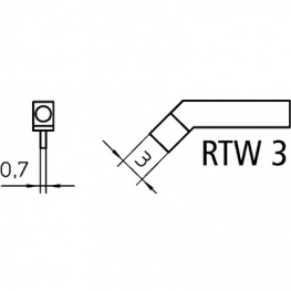 RTW 3MS 45??, T0054465899 Tweezer Soldering Tip Pair Chisel, bent 45° 3 mm, Weller