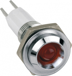 2658.8021, Индикат.лампа: LED; вогнутый; красный; Oотв: O9мм; латунь; OLED:5мм, Mentor