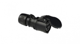 213-6TTXV, CEE Socket SHARK 3P 2.5mm² 16A IP44 230V Black, PC Electric