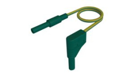 MAL S WG-B 100/2,5 GREEN YELL, Test Lead, Plug, 4 mm - Socket, 4 mm, Green / Yellow, Nickel-Plated Brass, 1m, Hirschmann