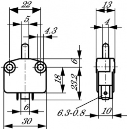 1115.2101, Micro switch 16 AAC Plunger Slow action contact element 1 break contact (NC), Marquardt